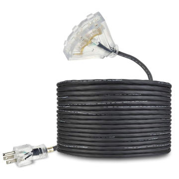 STOCK IN US! 50ft  Outdoor Extension Cord 15 ft, Heavy Duty Extension Cord 12 Gauge SJTW Lighted  end